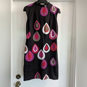 Retro Inspired Trina Turk dress with raindrops/ teardrop print